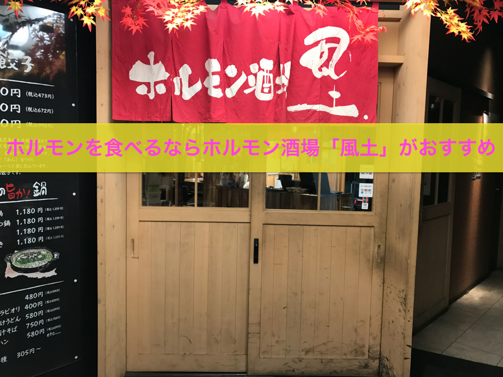 【札幌駅付近】札幌でホルモンを食べるなら、ホルモン酒場「風土」がおすすめ
