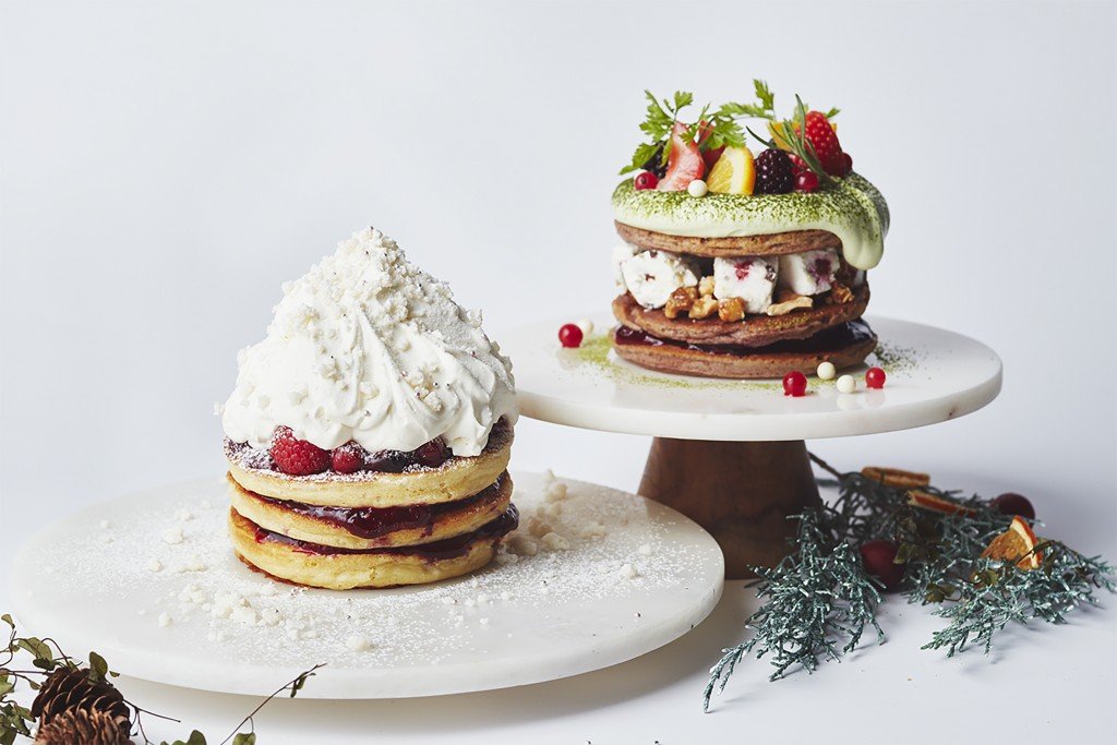 J.S. パンケーキカフェの『ホワイトクリスマススノー』＆『クリスマスグリーンリース』