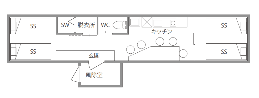 JR Mobile Inn Sapporo Kotoni (ジェイアール・モバイルイン・サッポロコトニ)の配置図