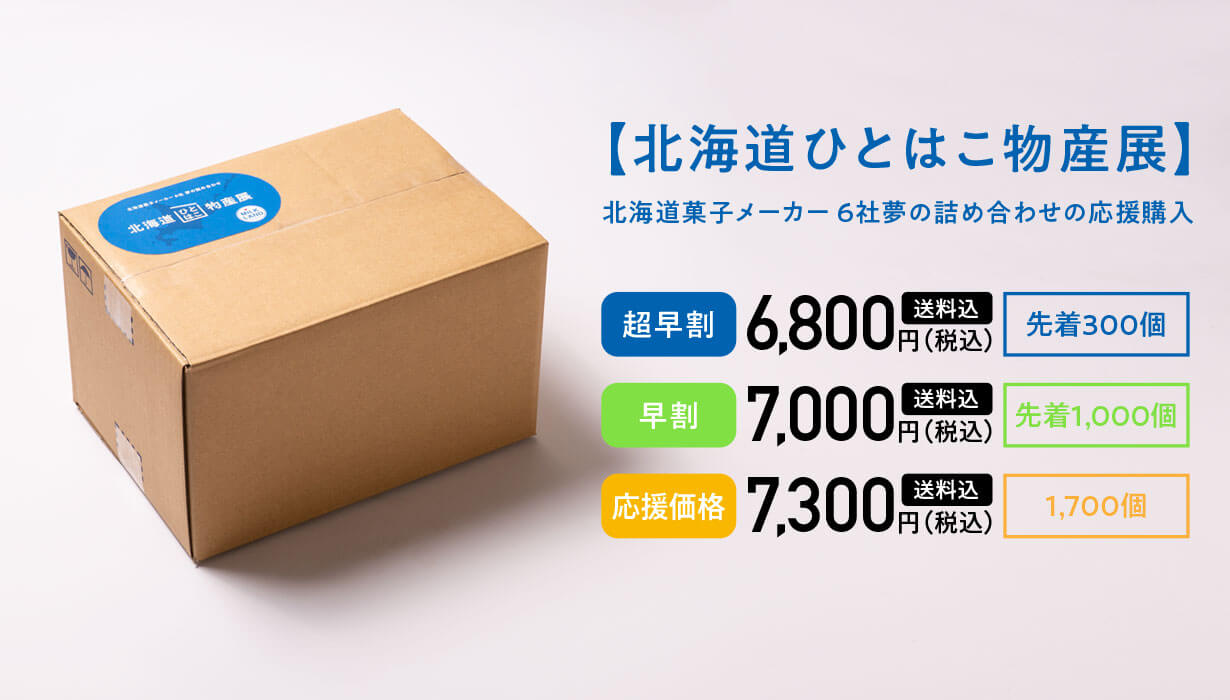 北海道菓子メーカー6社夢の詰め合わせの応援購入品