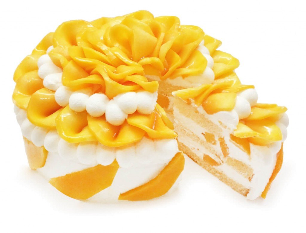 カフェコムサの沖縄県産「完熟マンゴー」のショートケーキ