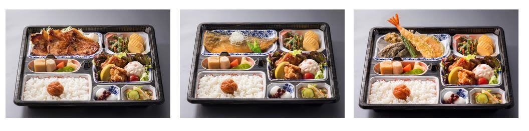 和食レストランとんでんの『北海道豚ロース焼き弁当・さばの味噌煮弁当・天ぷら弁当』
