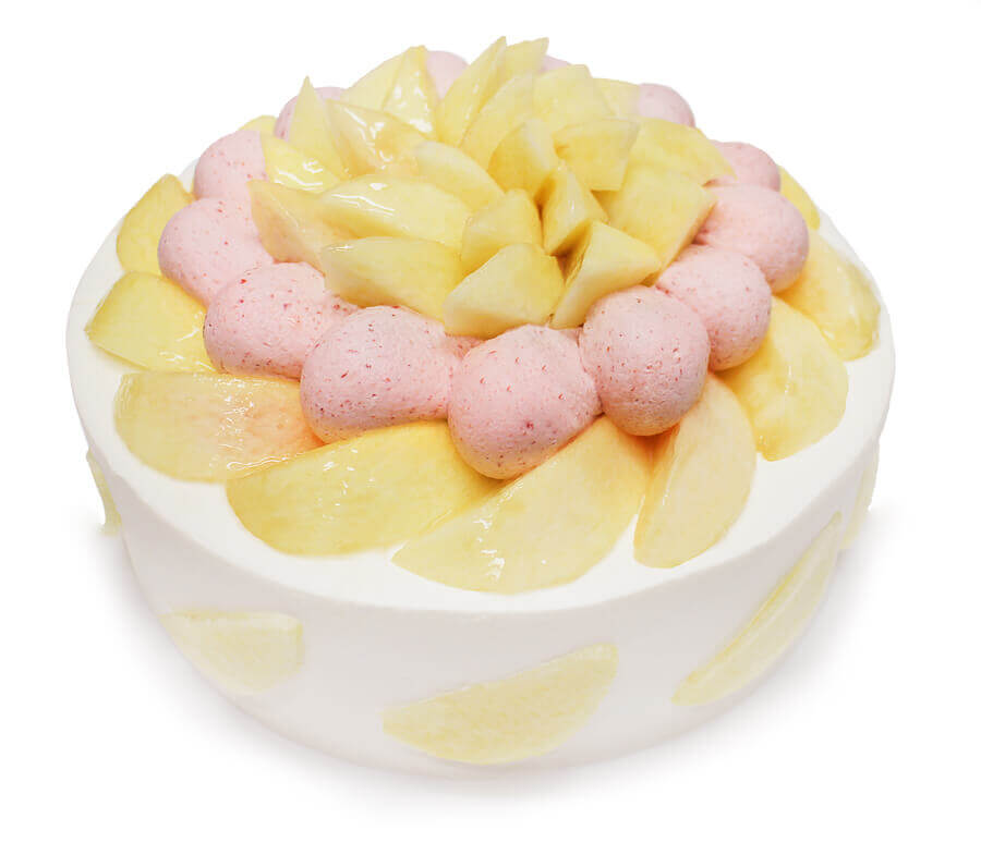 カフェコムサの『桃とチェリークリームのショートケーキ』
