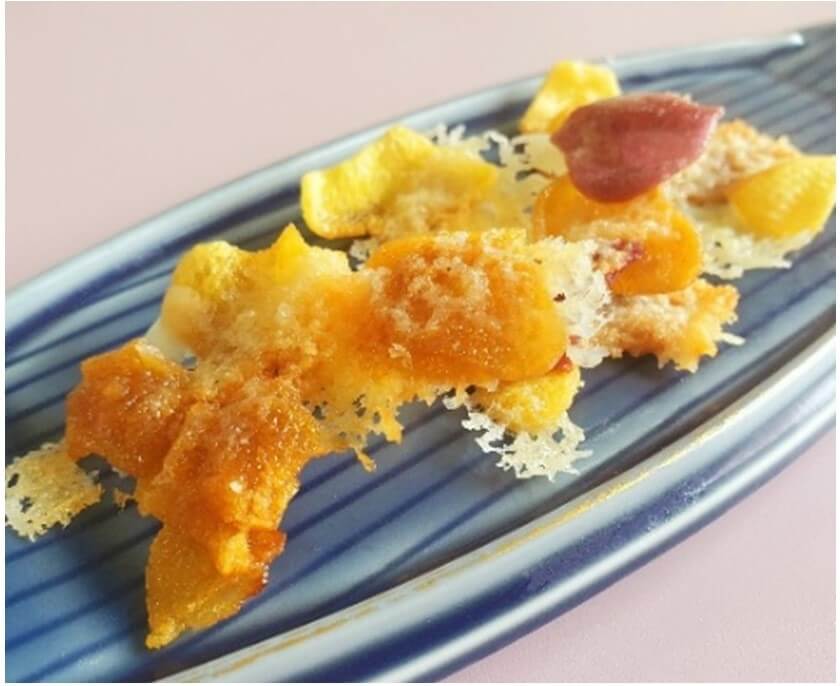『2色のおさつスナック 発酵バター味』のオリジナルレシピ-キャラメルチーズおさつスナック