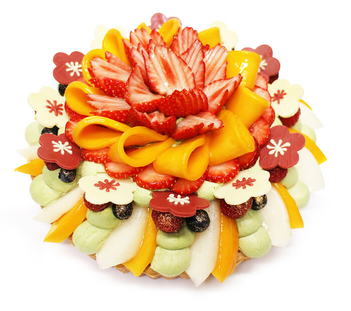 カフェコムサの『新春のケーキ ―彩りフルーツと抹茶クリームのケーキ―(店頭販売)』
