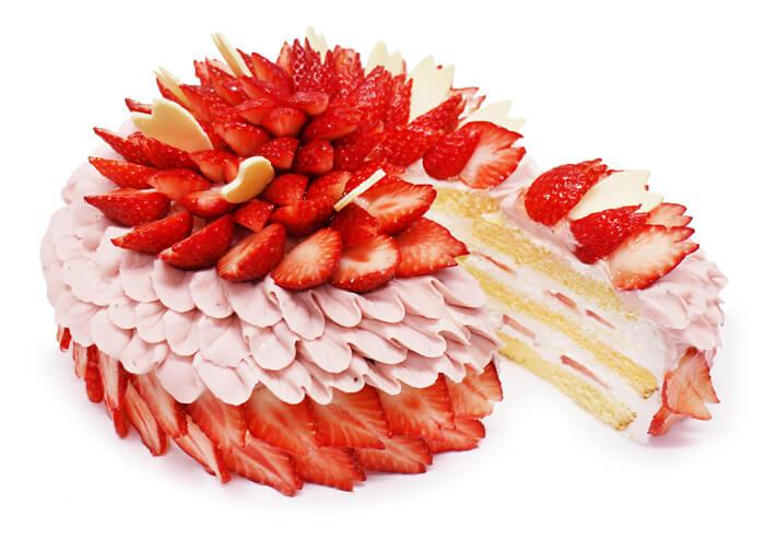 カフェコムサの『～春爛漫～いちごと桜のショートケーキ』