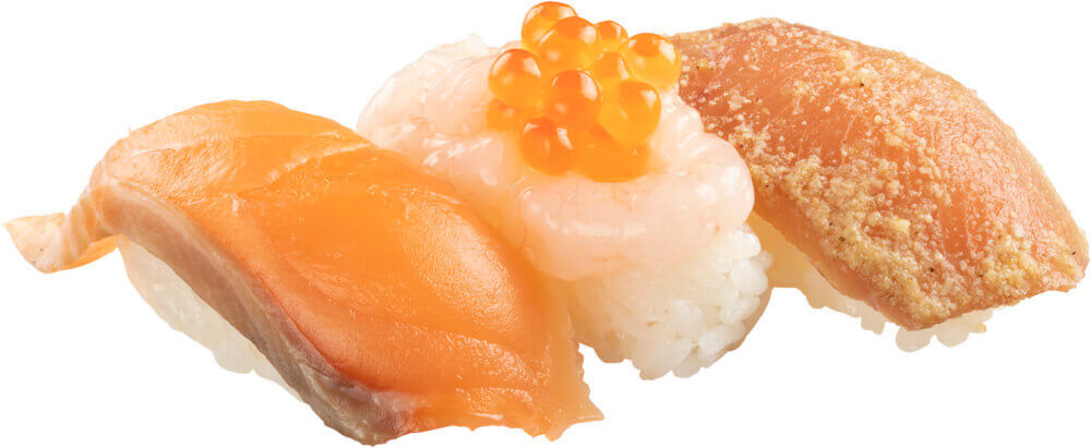 スシローの『北海道産天然魚3貫盛り』