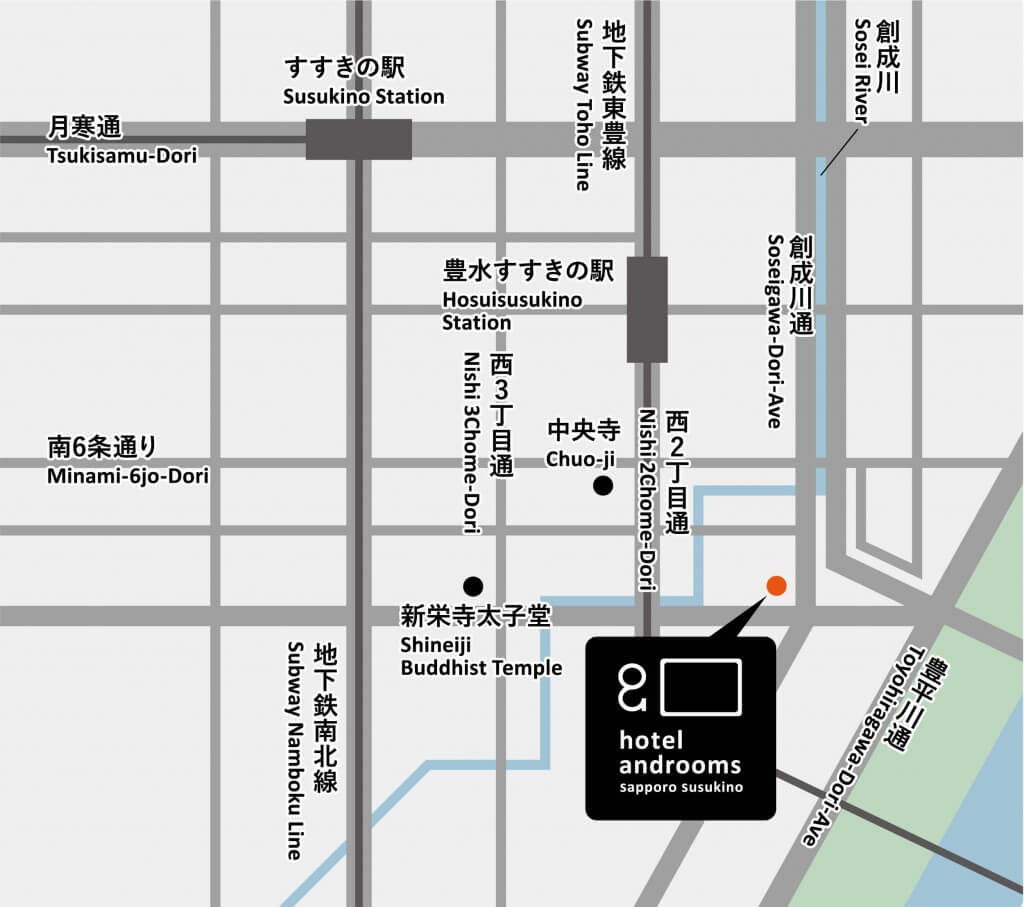 ホテル・アンドルームス札幌すすきのの地図