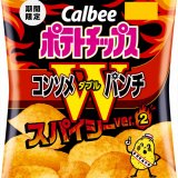 ビーフの味わいを強化しお酒や炭酸飲料と相性が良くなった『ポテトチップス コンソメＷパンチ スパイシーver.2』が7月18日(月)よりコンビニエンスストアで発売！