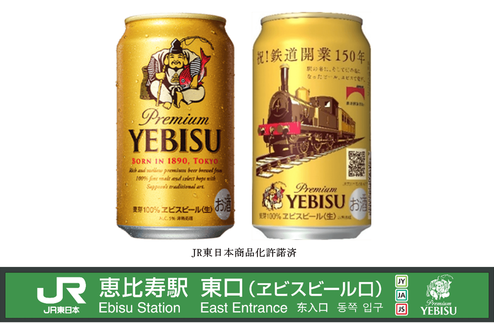 ヱビスビール「鉄道開業150年記念」缶