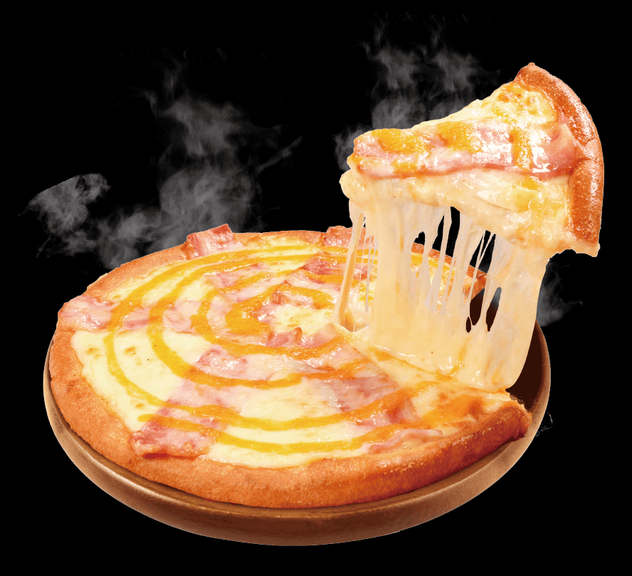 テンフォーの『のび〜るチーズピザ はみだしベーコン』
