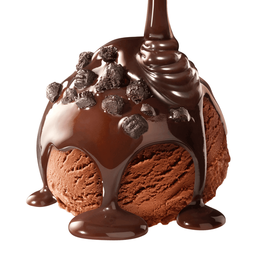『ハーゲンダッツ ミニカップ 悪魔のささやき チョコレート』-うっとりする見た目のミルクココアソースとチョコレートクッキーのトッピング