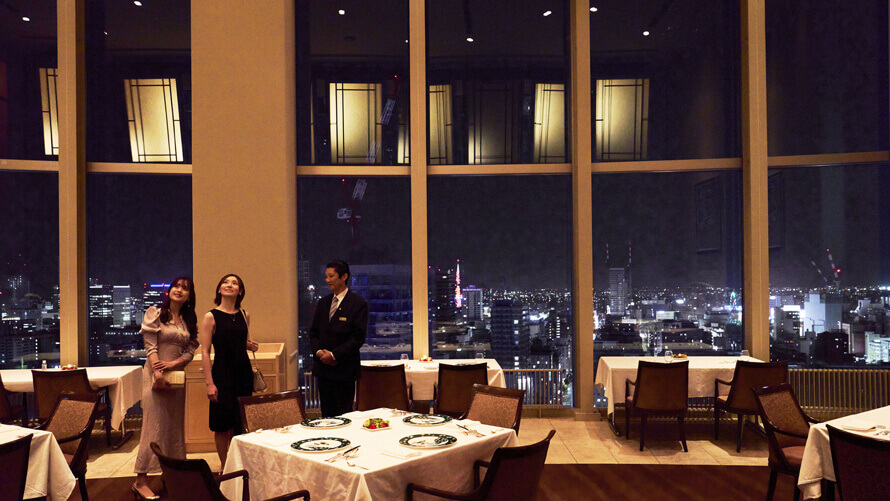 札幌プリンスホテル-フランス料理 トリアノンから望むパノラマ夜景