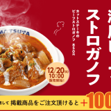 松屋にてごろごろのカットステーキと牛バラ肉のWビーフをインした贅沢な『カットステーキのビーフストロガノフ』が12月20日(火) 10:00より発売！