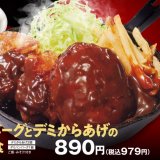 からあげ専門店「からやま」にて『デミハンバーグとデミからあげの合盛り定食』＆『デミからあげ』が12月23日(金)より発売！