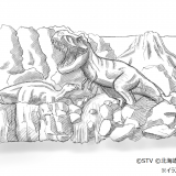 「第73回 さっぽろ雪まつり 大通4丁目STV広場」に実寸大のティラノサウルスとカムイサウルスが純白の大雪像となって登場！