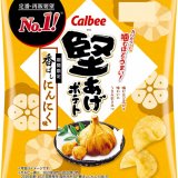 フライドガーリックパウダーを増やした『堅あげポテト 香ばしにんにく味』が2月27日(月)から全国のコンビニエンスストア先行で発売！