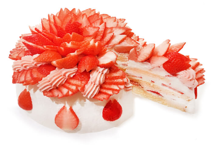 カフェコムサの『春爛漫-いちごと桜のショートケーキ-』