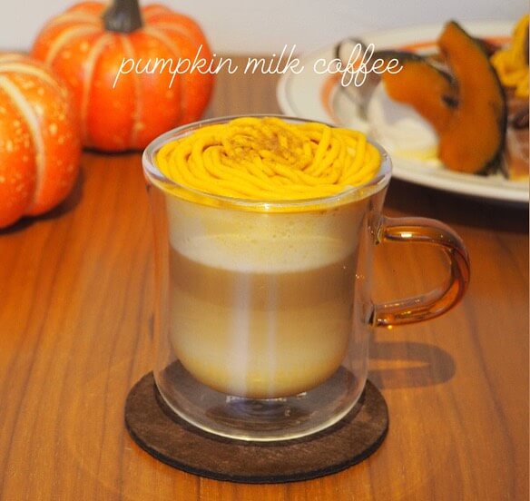 CAFE FUGOの『大浜みやこかぼちゃのミルクコーヒー』