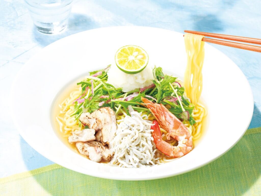 ココスの『炙り真鯛と海の幸のおろし冷やし麺』