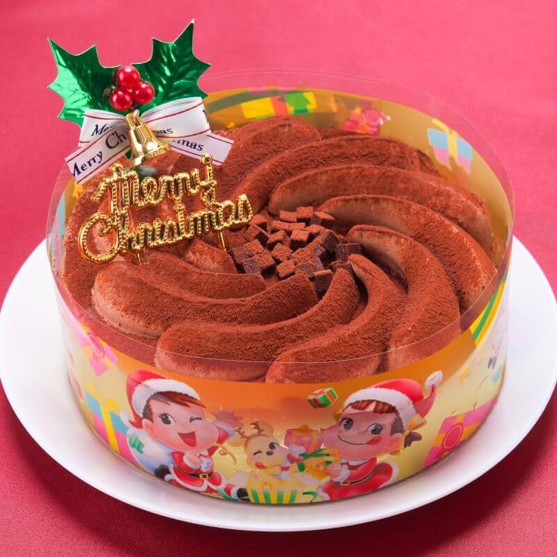 不二家のクリスマスケーキ2023『クリスマス 糖質オフチョコ生ケーキ』