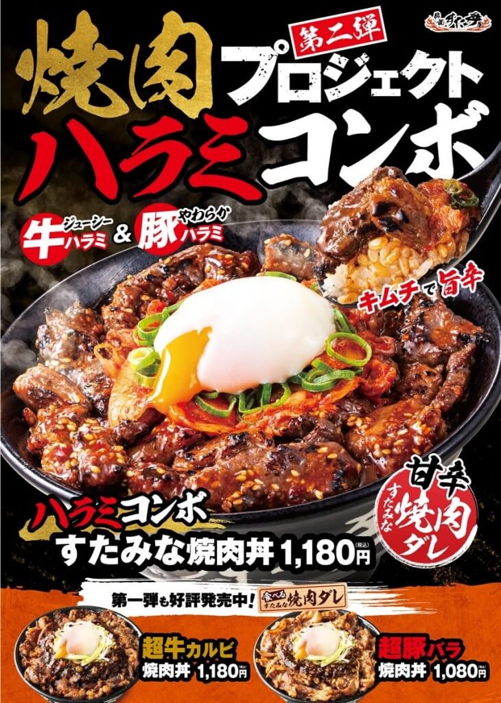 すた丼の『ハラミコンボすたみな焼肉丼』