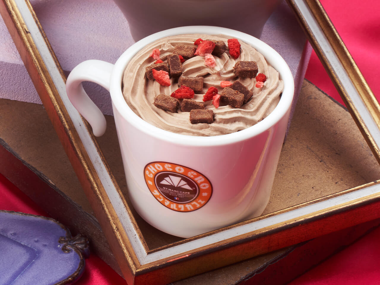 サンマルクカフェのバレンタイン商品2024-メルティ生ショコラ＆ベルギーチョコホイップ ホットチョコ