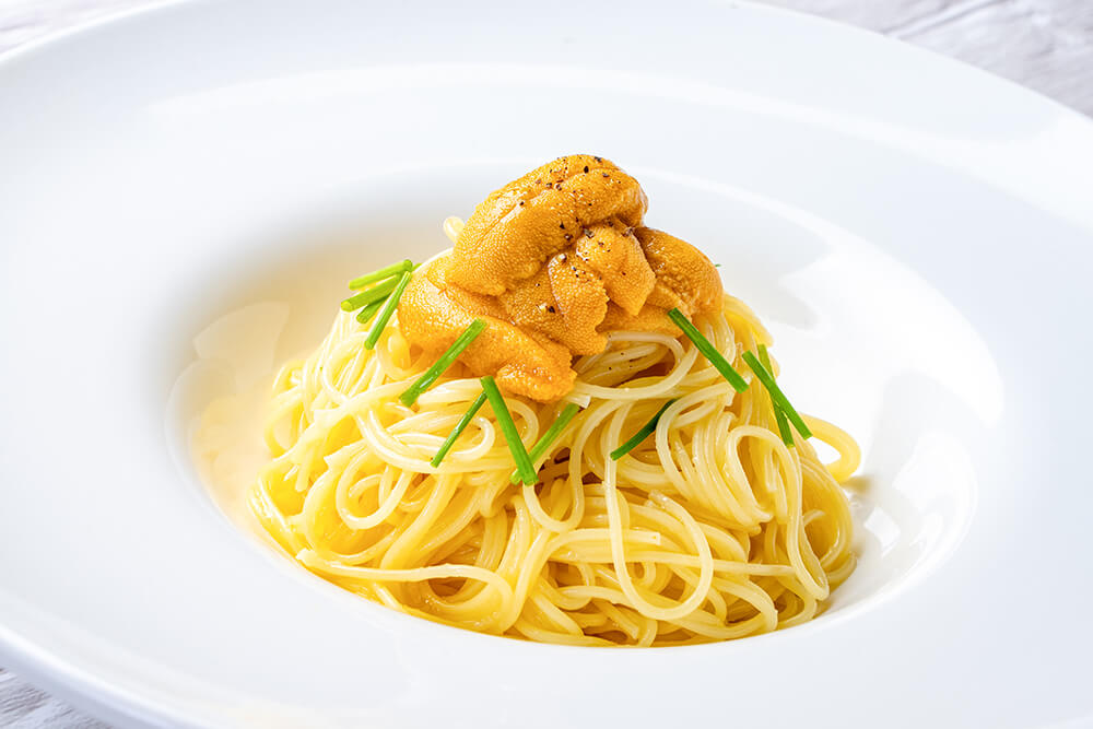 北海道イタリアン ミアボッカの『北海道産塩水ウニの冷製スパゲティ』