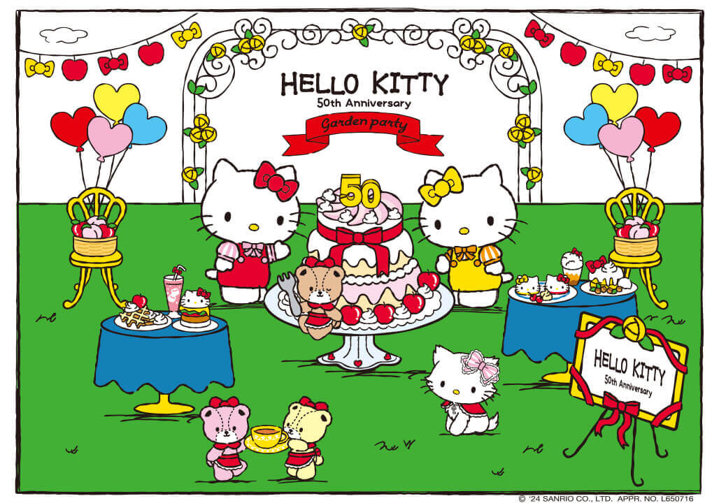 ベイクルーズの『HELLO KITTY 50th Anniversary GARDEN PARTY』-コラボメインビジュアル