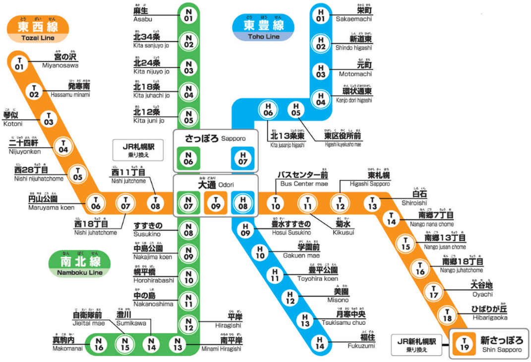 札幌市営地下鉄図