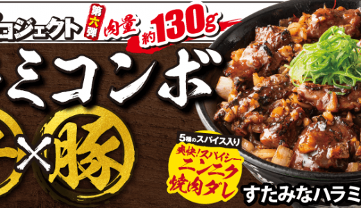 札幌駅前にもあるすた丼屋にてハラミ好きにはたまらない『すたみなハラミコンボ焼肉丼』が6月26日(水)より発売！