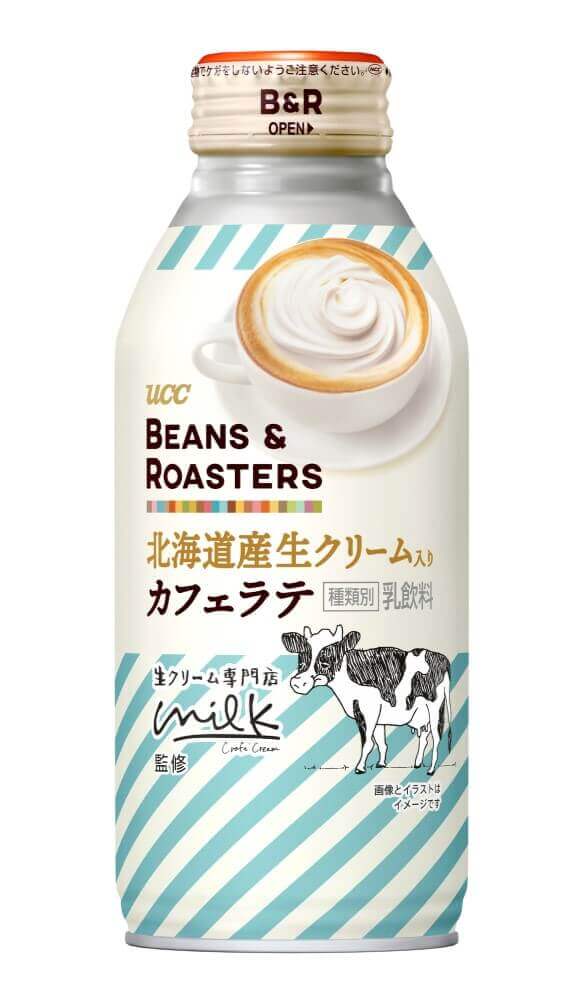 『UCC BEANS ＆ ROASTERS 北海道産生クリーム入りカフェラテ リキャップ缶375g』