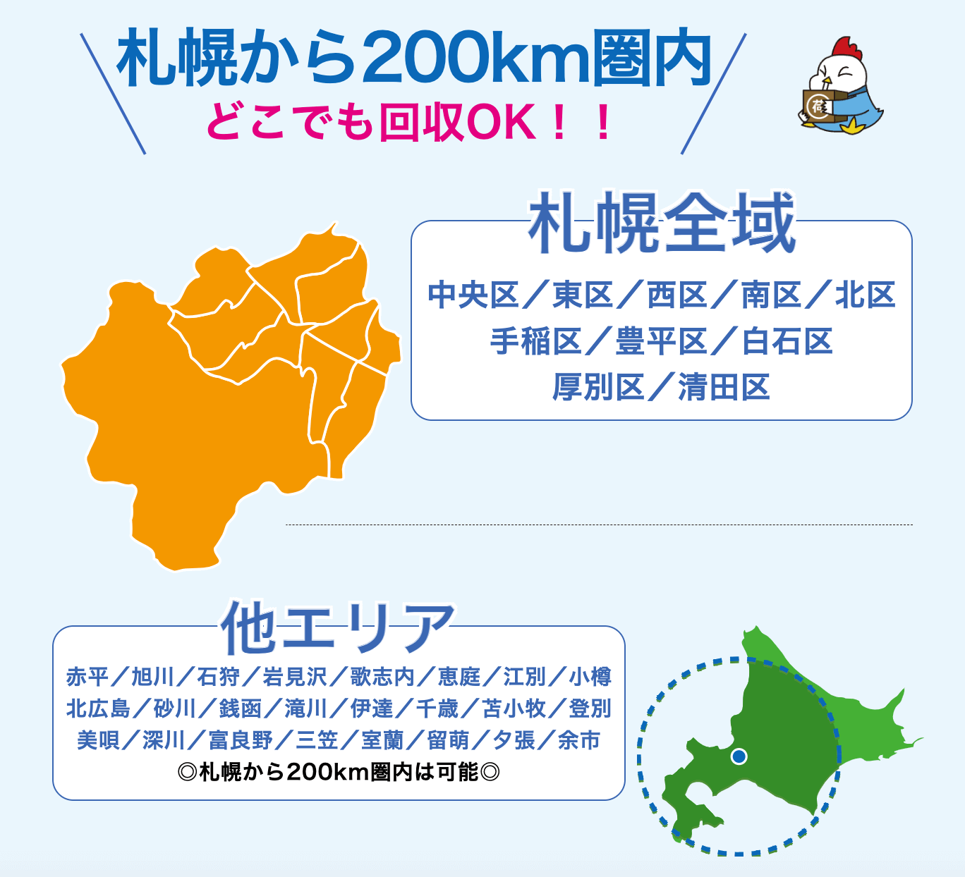 わやの『平日割キャンペーン』-札幌から200km圏内！どこでも回収OK！！