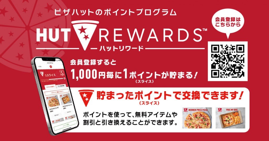 ピザハットの『HUT REWARDS(ハットリワード)』