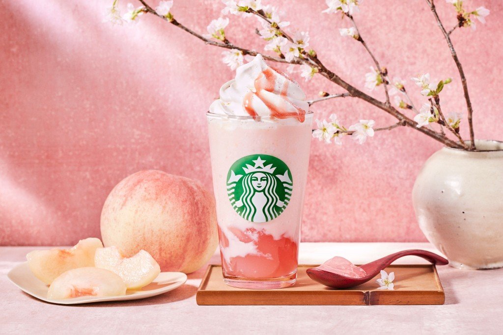 スターバックス コーヒーの『白桃と桜わらびもち フラペチーノ®』