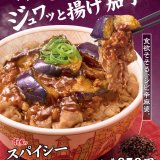 すき家にてジュワッと揚げ茄子とシビれる辛さが食欲をそそる『スパイシー麻婆茄子牛丼』が2月18日(火)より発売！