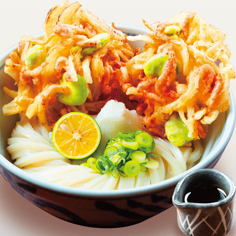 饂飩の四國の『春爛漫フェア』-生桜海老と新玉ねぎのかき揚げおろし醬油うどん