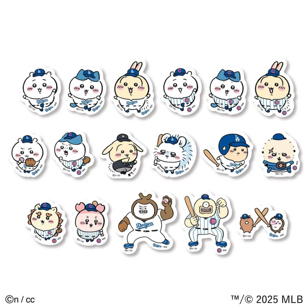 『ちいかわ×MLB TOKYO SERIES 2025』のコラボグッズ-ちいかわ×MLB™️ TOKYO SERIES ダイカットステッカー(17種)