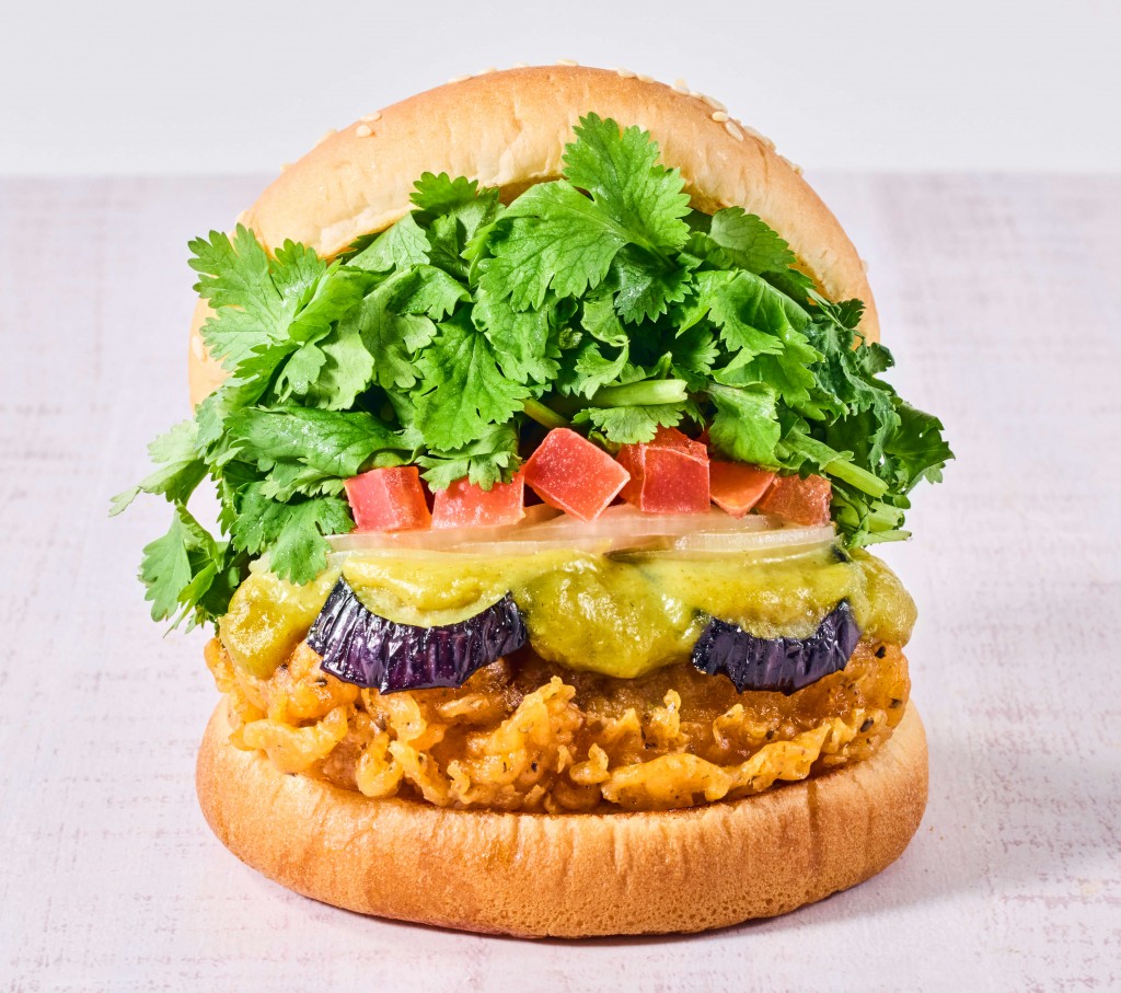 フレッシュネスバーガーの『パクチーチキンバーガー グリーンカレー』-グリーンカレー　パクチー3倍