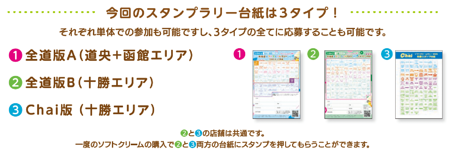 『北海道ソフトクリームラリー2025 ～#とろけるしあわせ巡り～ sponsored by Pococha』-スタンプラリー台紙はエリア別！