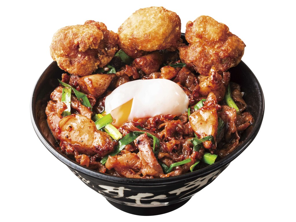 すた丼屋の『牛ホル焼肉ピリ辛すた丼』-唐揚げ合盛り