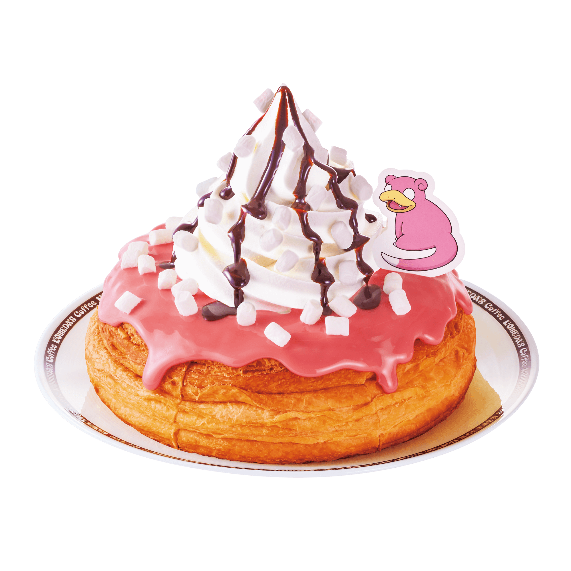 コメダ珈琲店の『ヤドンのいちごチョコシロノワール(ヤドンピック付き)』