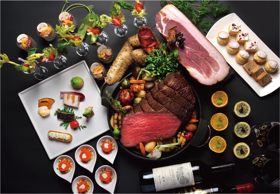 ニューオータニイン札幌「ダイニング＆カフェ ランデブーラウンジ」(ロビィ階)の43th Anniversary『北海道産プレミアムミート＆スイーツビュッフェ』