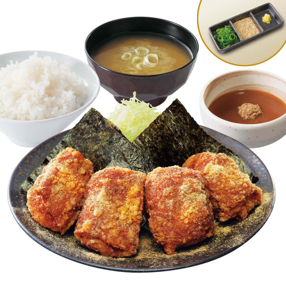 からあげ定食専門店「からやま」の『特選醤油からあげの濃厚つけから定食』