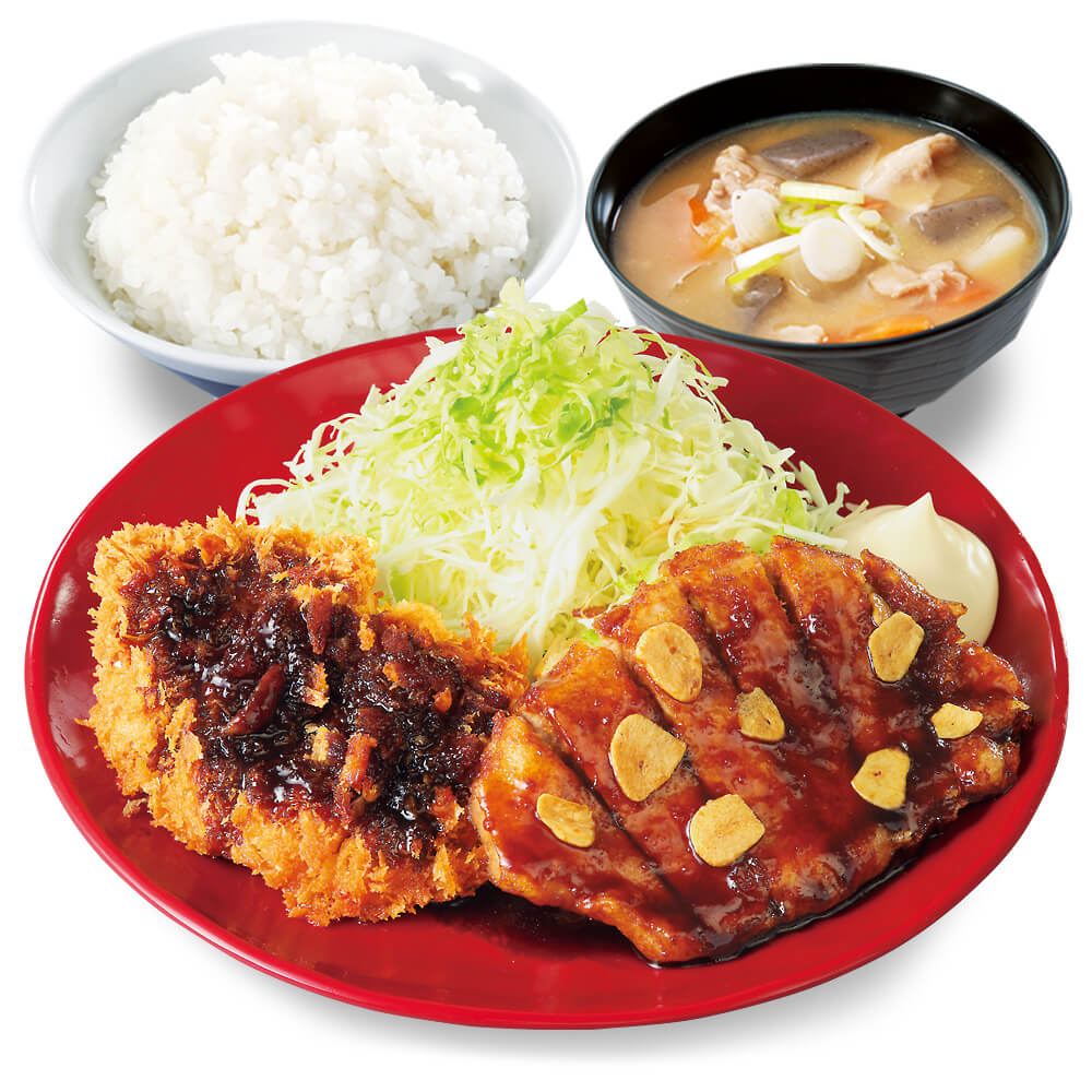 かつやの『トンテキとチキンカツの合い盛り定食』