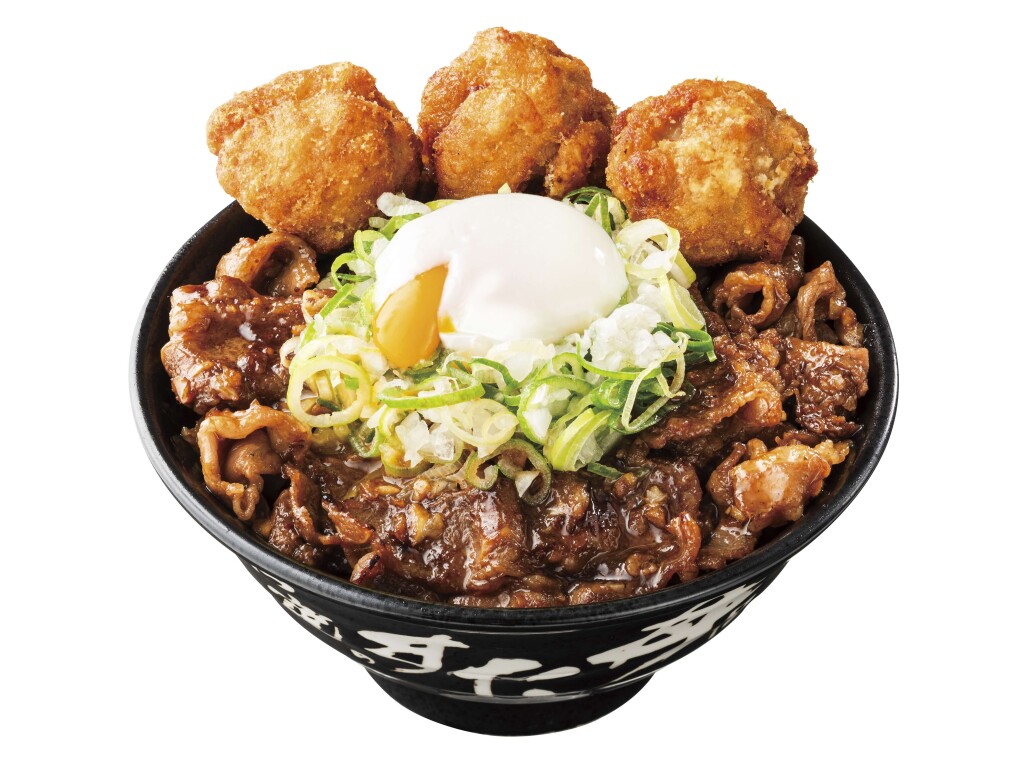 すた丼屋の『炙り牛カルビの香味醤油だれすた丼』-唐揚げ合盛り