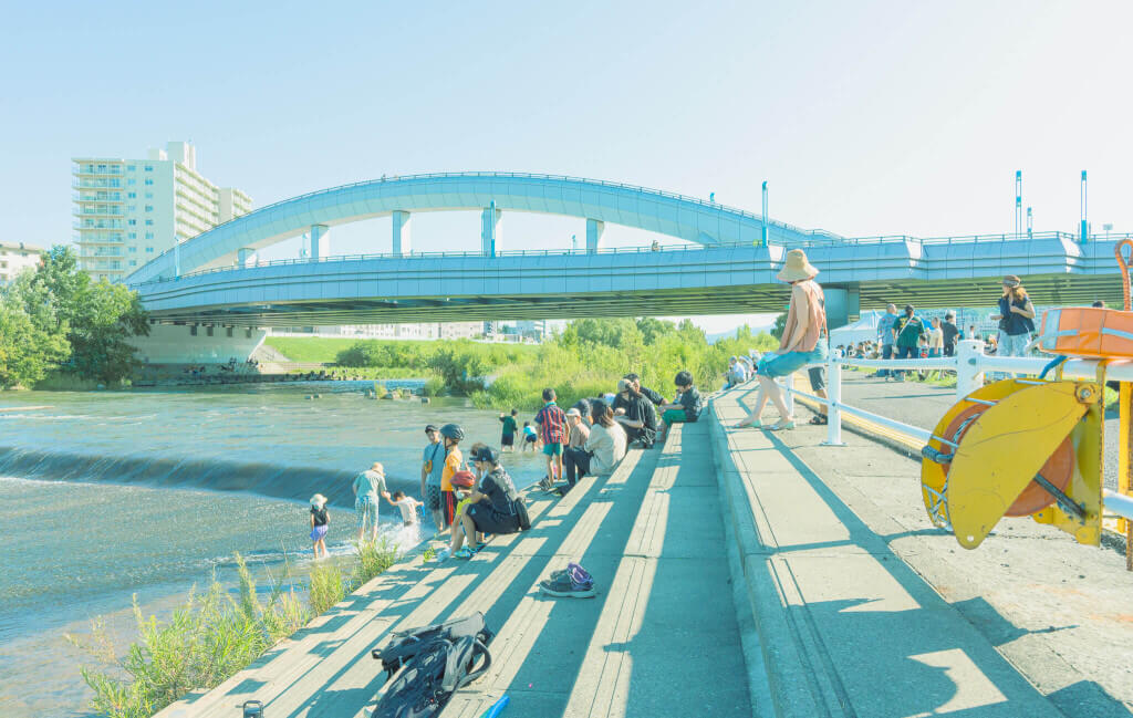 豊平川幌平橋河川敷の『川見』