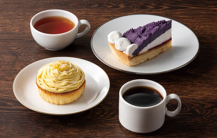 タリーズの『喫茶風ほっくりモンブラン』『紫芋とカシスのタルト』