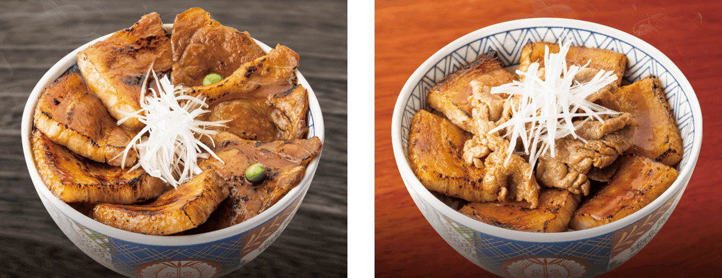 元祖豚丼屋TONTONの『ハーフ&ハーフ丼〈並〉』『豚バラMIX丼〈並〉』