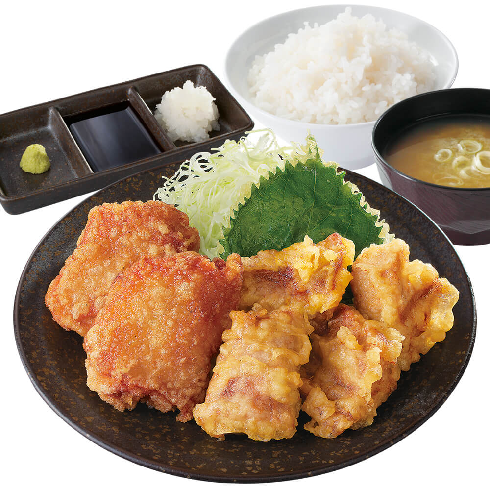 からあげ定食専門店「からやま」の『マグロ天合盛り定食』